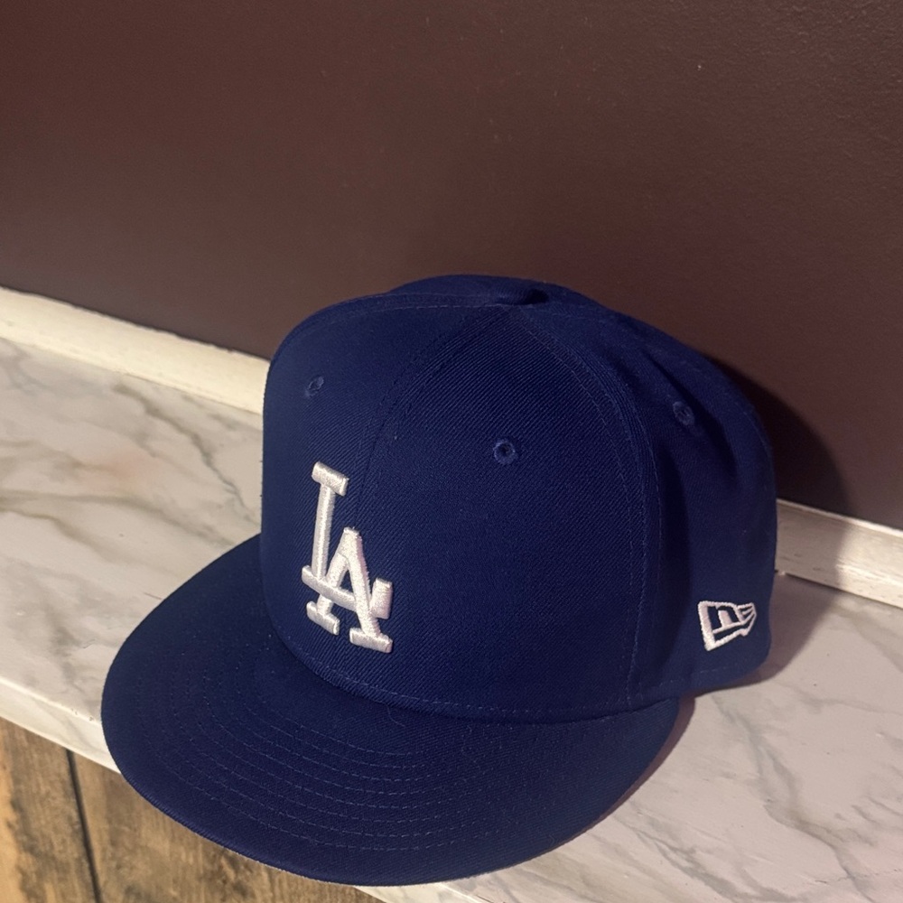 New Era Kids Royal Blue LA Dodgers Fitted Hat with White Logo